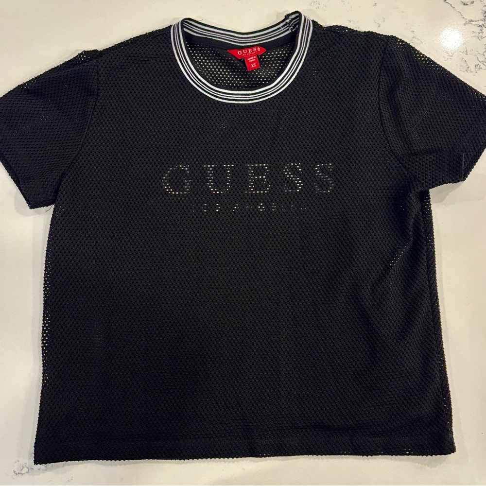 GUESS Black Mesh Top